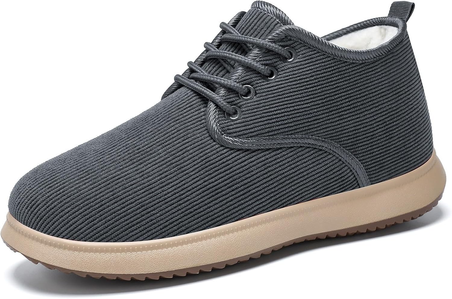 

Унисекс зимние ботинки на шнуровке - круглый носок, утепленные мехом, теплые ботильоны, стойкие к скольжению, повседневная обувь для ходьбы для женщин и мужчин Generic, серый