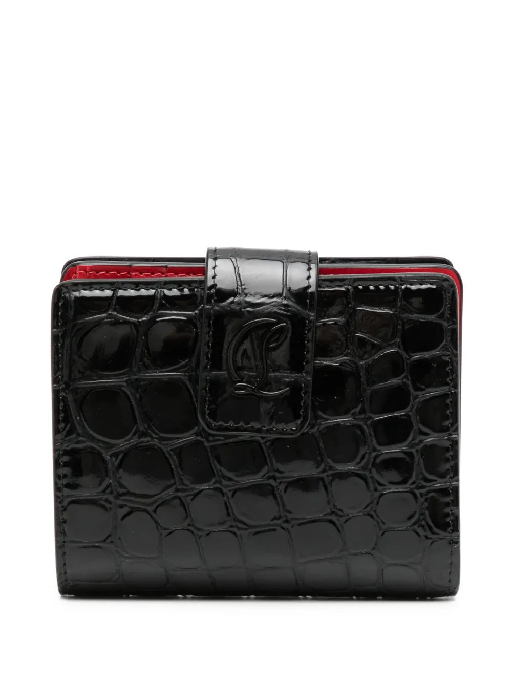 

Лакированный кошелек с логотипом Christian Louboutin, черный