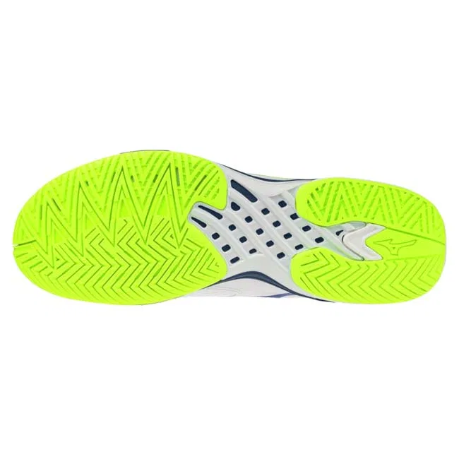 Унисекс кроссовки для тенниса «Wave Exceed Tour 7 AC» от Mizuno, White X Dark Blue X Light Yellow — фото 3