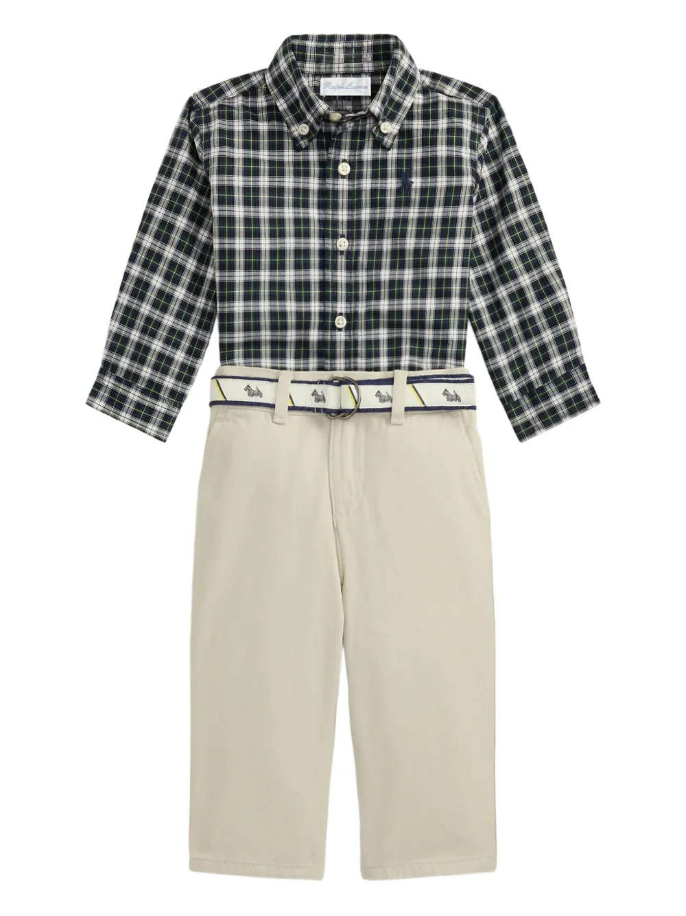 

Комплект из рубашки и брюк в клетку POLO RALPH LAUREN KIDS, синий
