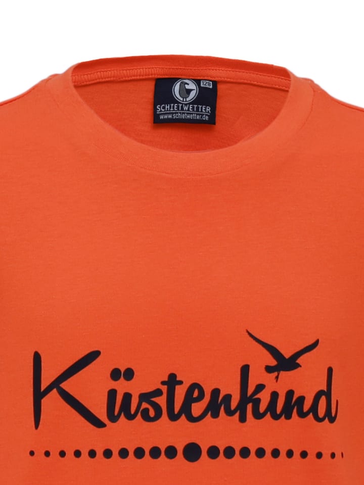Футболка SCHIETWETTER Küstenkind, Rundhals, цвет orange-navy — фото 3