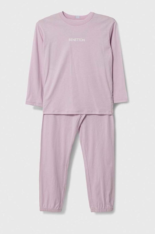 

Детская шерстяная пижама United Colors of Benetton, розовый