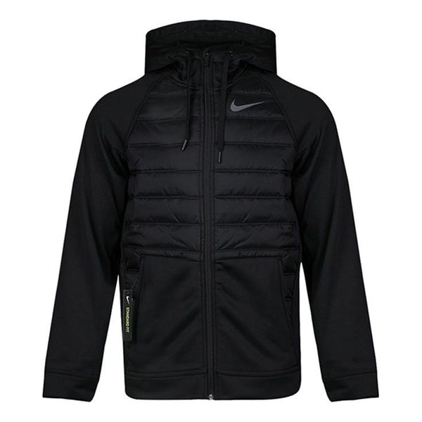 

Куртка stay warm solid color sports training hooded padded jacket black Nike, черный