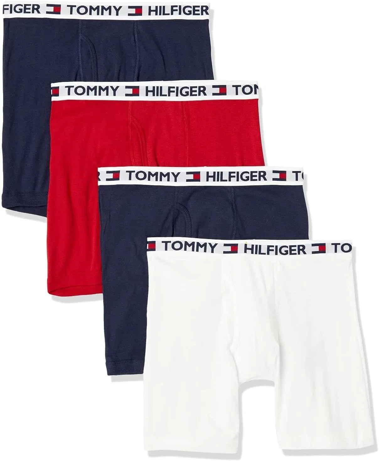 Боксеры Tommy Hilfiger, 2 темно-синих, 1 белый, 1 красный