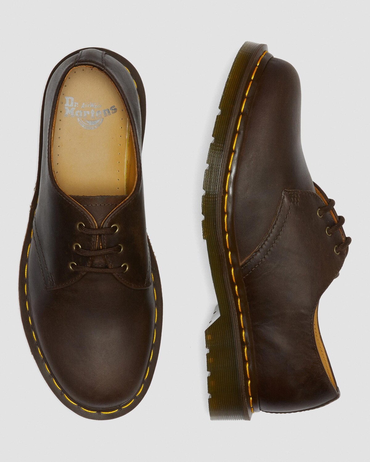 Оксфорды мужские Dr. Martens из натуральной кожи, коричневый — фото 4