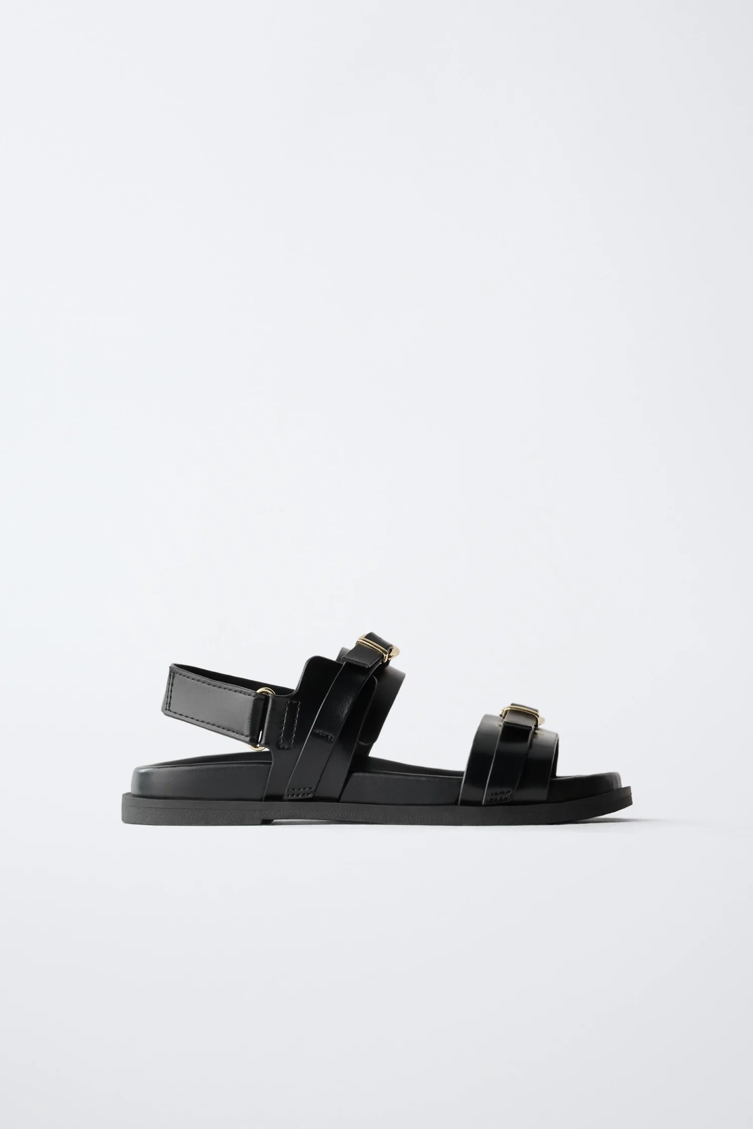 Сандалии с пряжками Zara, черный