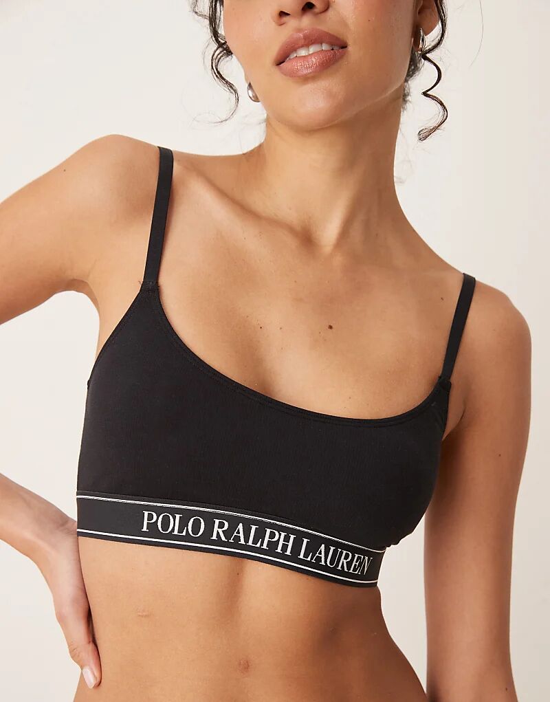 Бюстгальтер-бралетт Polo Ralph Lauren Polo essentials в цвете «оникс-черный» — фото 2
