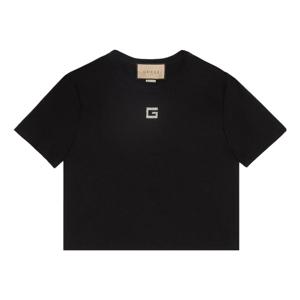 

Футболка cotton jersey t-shirt 'black white' Gucci, черный