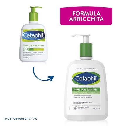 Флюид Cetaphil — Ультра увлажняющий - для лица и тела для кожи со стойкой и чувствительной сухостью, 470 мл — фото 3