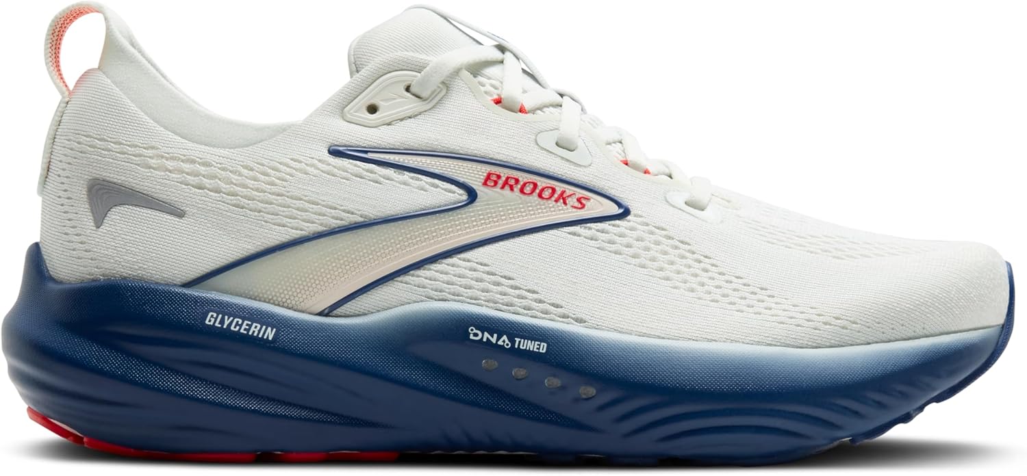 Мужские кроссовки Brooks Glycerin 22 нейтральной амортизации, красный/синий/серый/ярко-красный — фото 2
