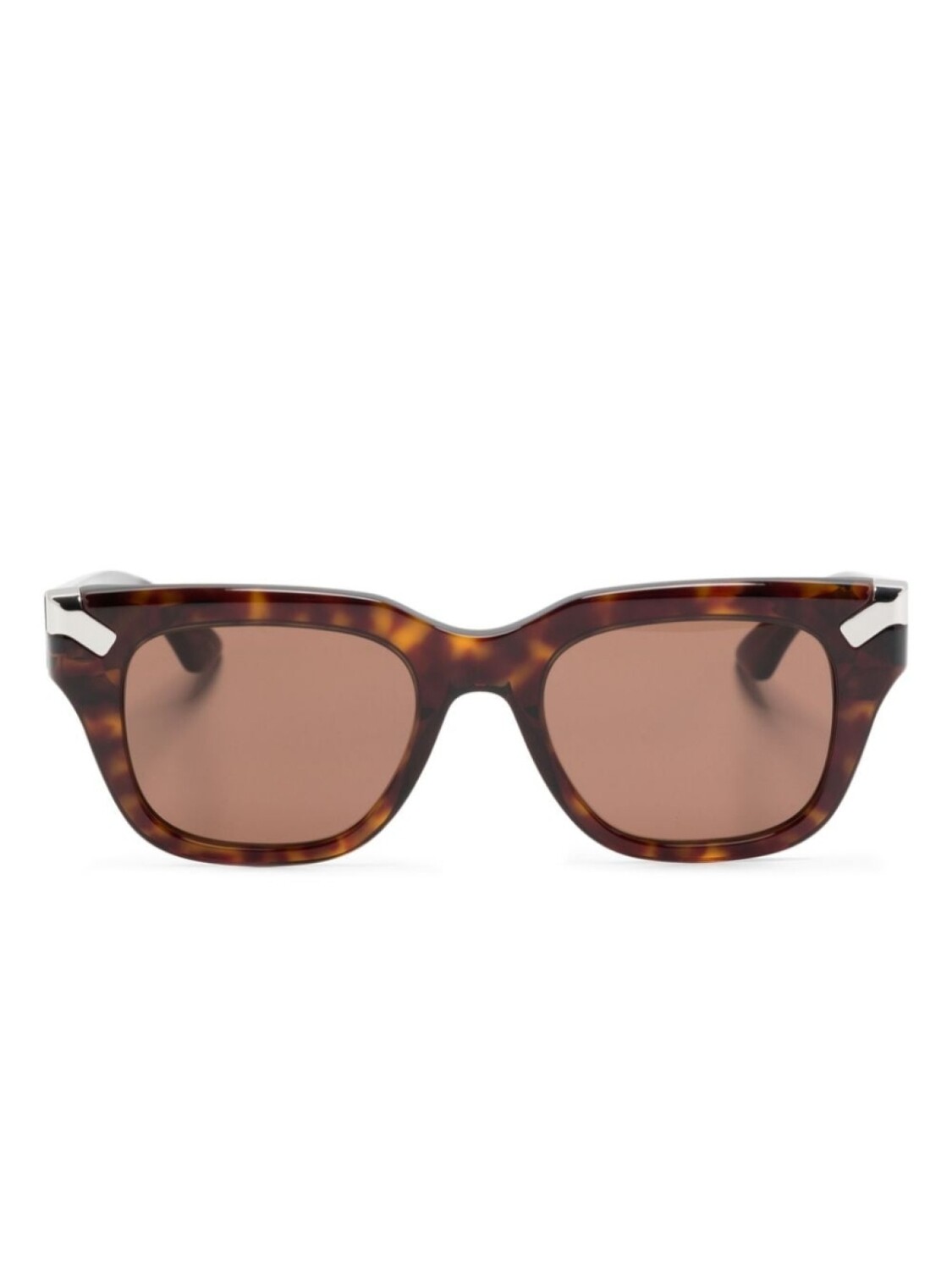 

Солнцезащитные очки в квадратной оправе черепаховой расцветки Alexander McQueen Eyewear, коричневый