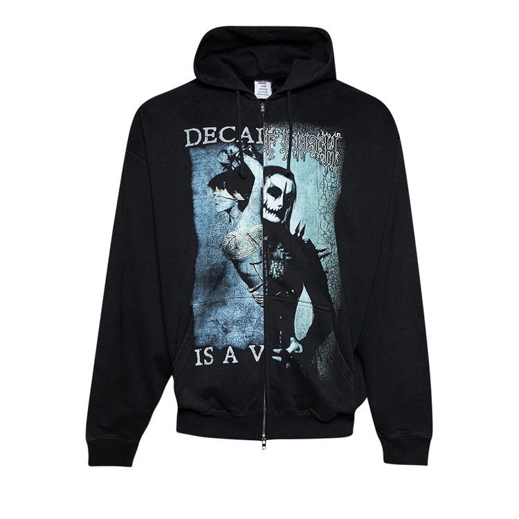 

Худи Vetements Cof Cut-Up Oversized Zip-Up Hoodie, Black/Black