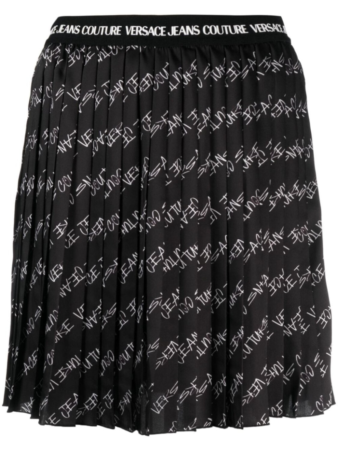 

Versace Jeans Couture плиссированная юбка мини с логотипом, черный