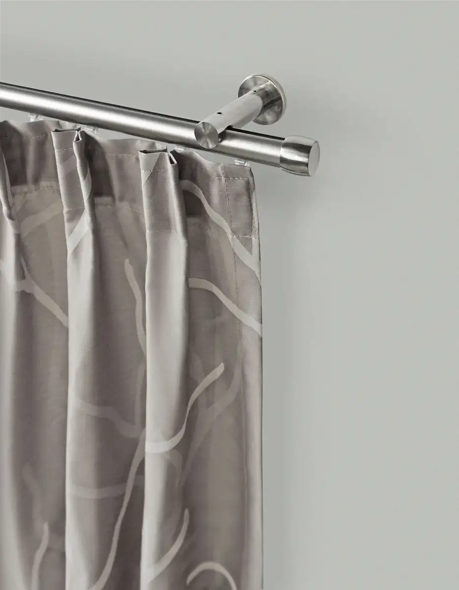 

Карниз для штор GARESA "CHAPEAU", 1 направляющая, желаемая длина, комплект для штор, легкий настенный монтаж, выдвижной, имитация нержавеющей стали 280 см, цвет edelstahlfarben