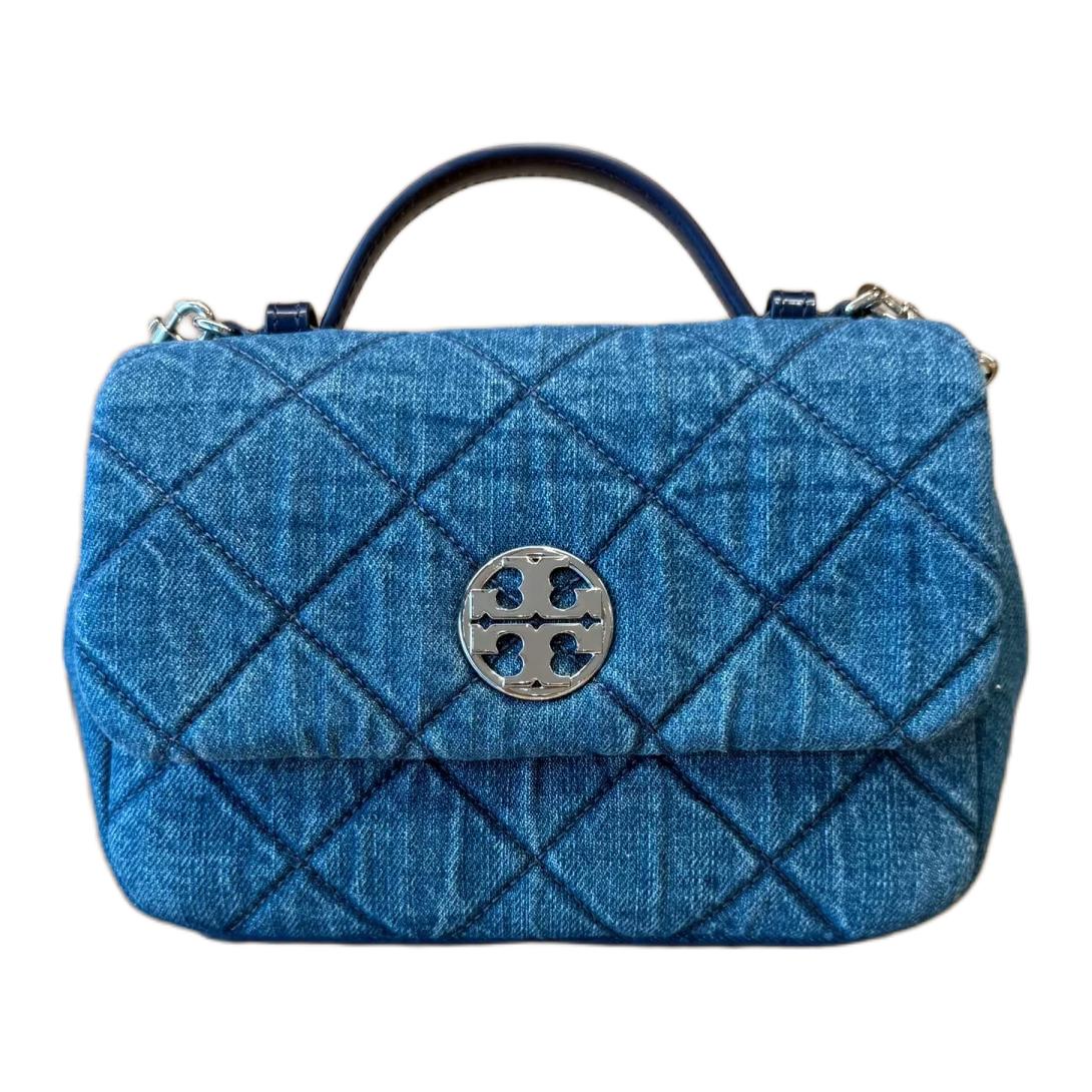 

TORY BURCH Женская кожаная сумка через плечо в джинсовом синем цвете