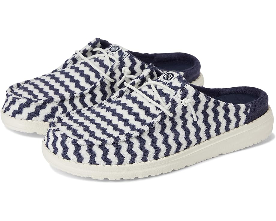 Кроссовки Hey Dude Wendy Slip Terry Stripe, цвет Navy Blazer/Egret