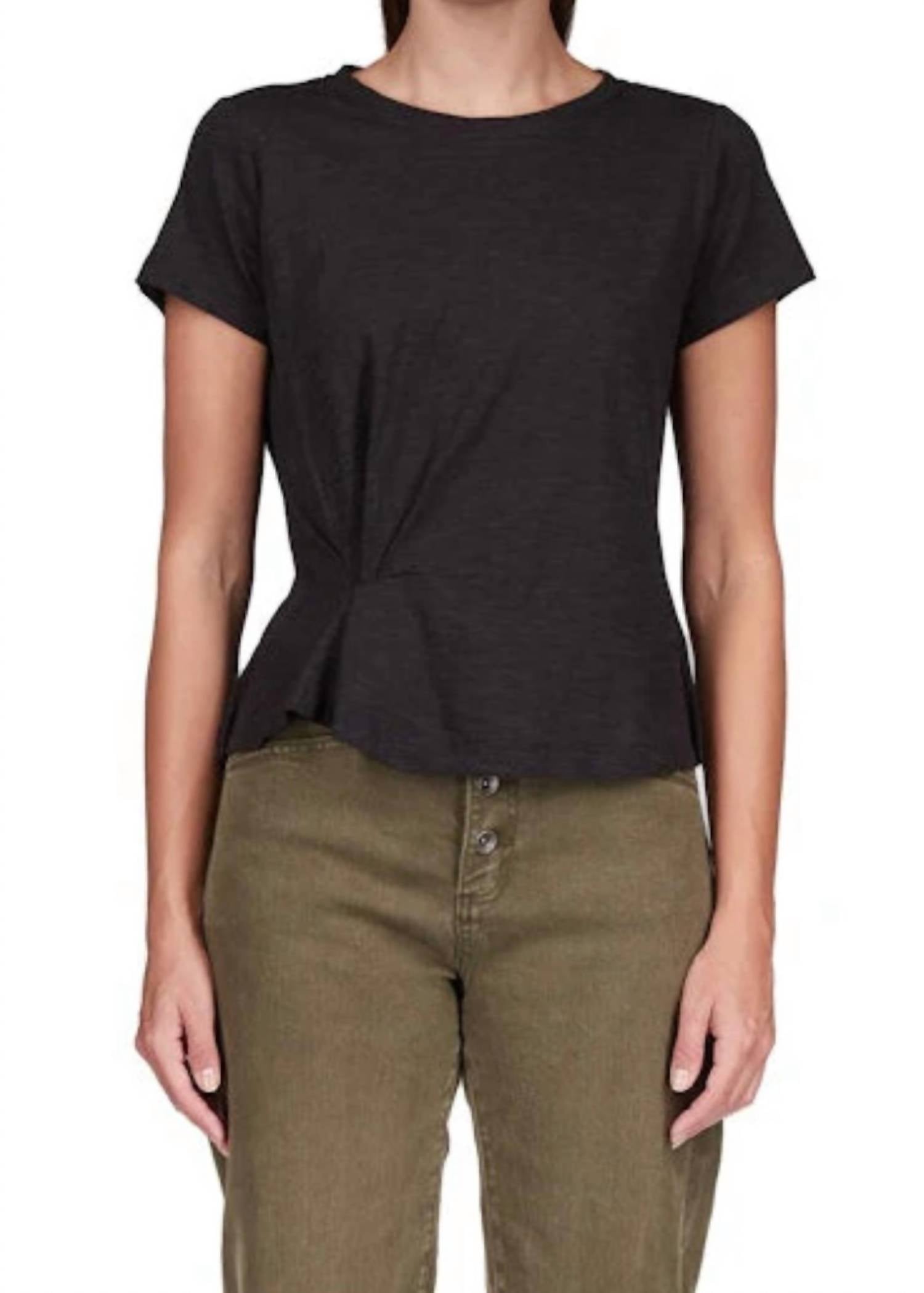 

Футболка с крученым передом и круглым вырезом в черном цвете Sanctuary