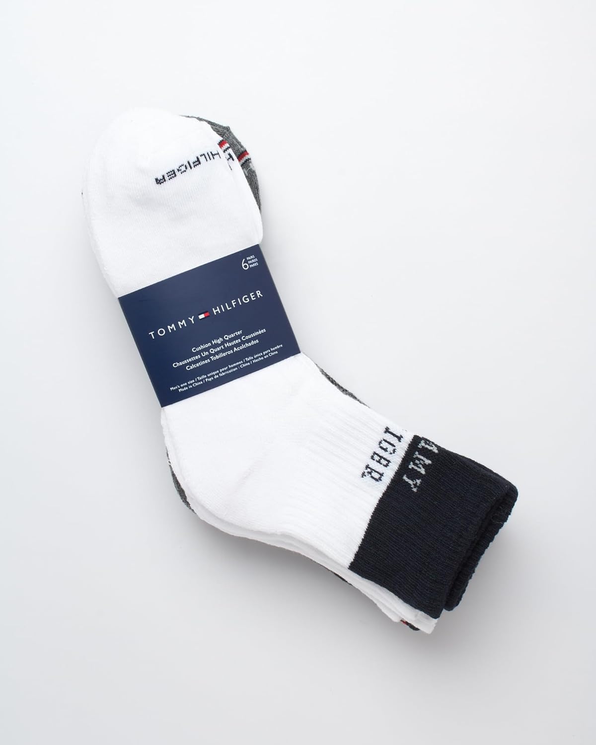 Мужские носки Tommy Hilfiger - спортивные носки с высокой амортизацией (6 шт.), White/Grey — фото 3