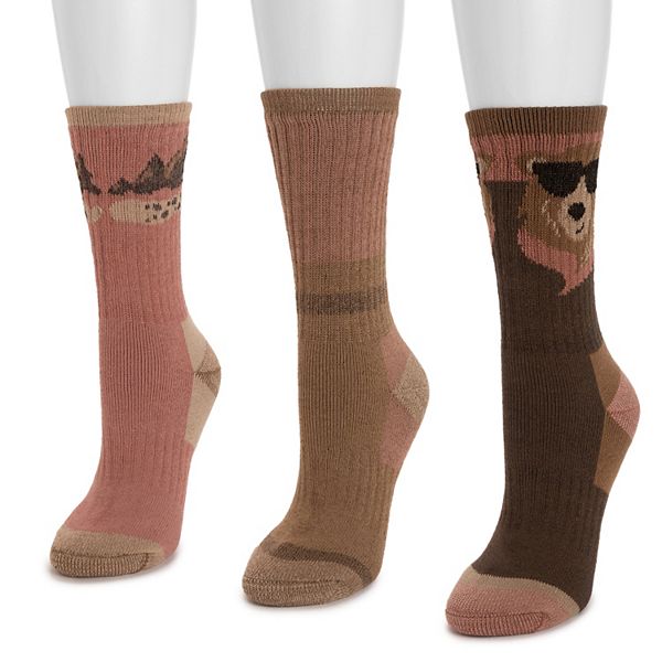 

Женские термоноски для походов 3 шт Muk Luks, Brown Peach Pack