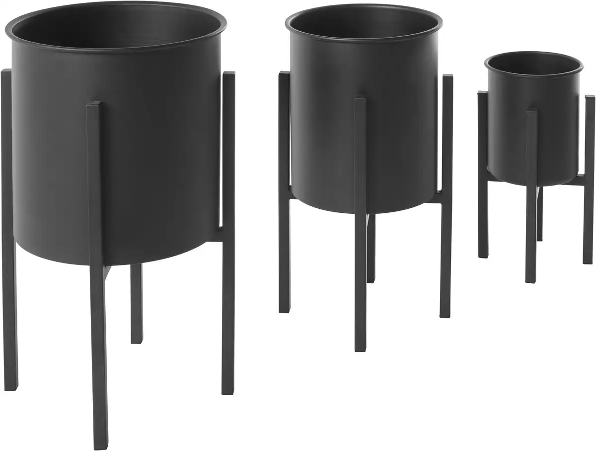 

Кашпо андас "Pajala", (набор из 3 шт.), металл, черный, серый Andas 15х26х15 см, черный
