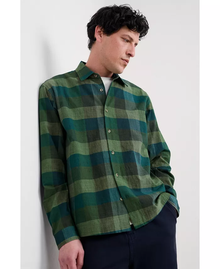 

Мужская рубашка Penmere с длинными рукавами на пуговицах Seasalt Cornwall, зеленый
