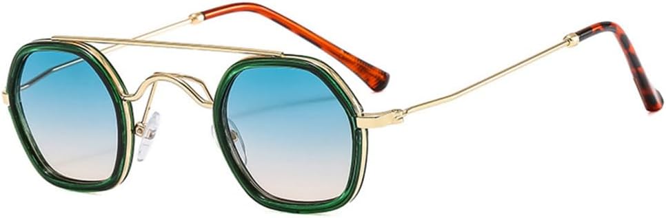 

Солнцезащитные очки в стиле ретро Polygon для женщин, прозрачные линзы с градиентом Ocean, защита от УФ-излучения UV400, солнцезащитные очки в стиле панк для мужчин generic, Green Green Tea