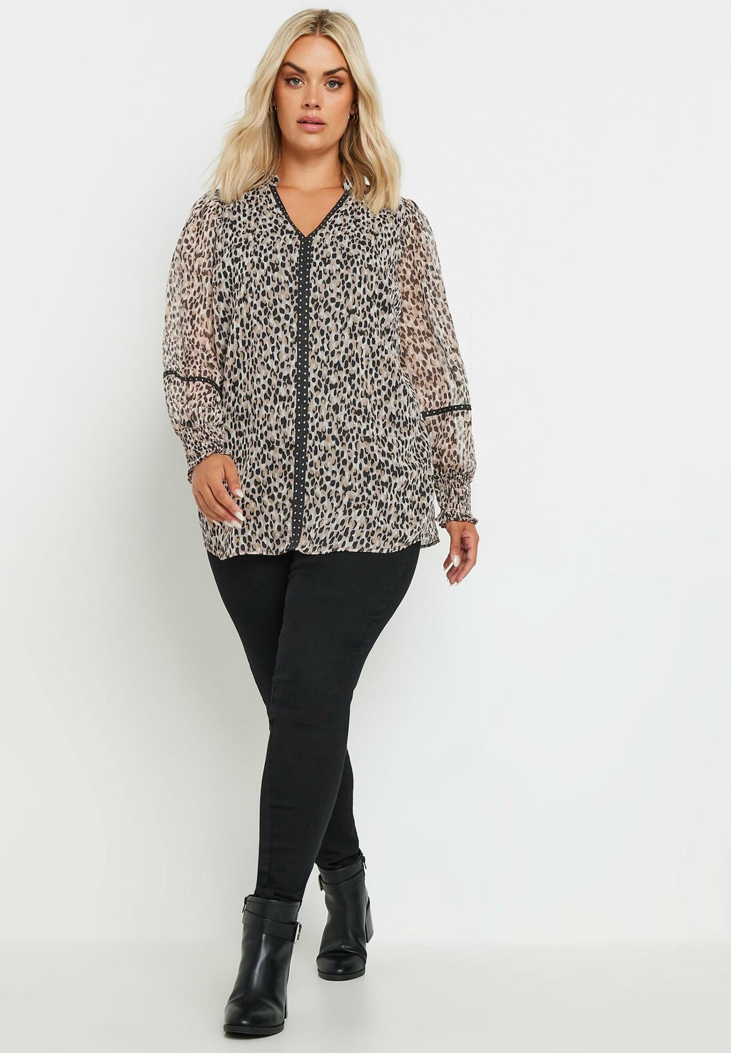 

Блуза LEOPARD STUD TRIM Yours Clothing, коричневый
