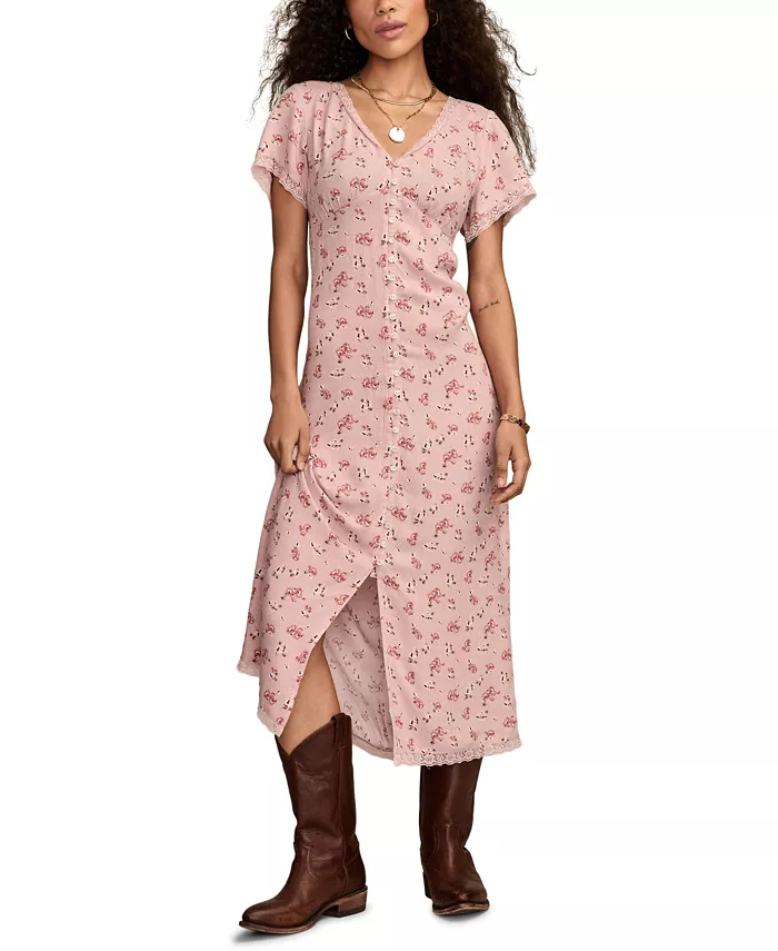 

Женское платье миди Simone с цветочным принтом Lucky Brand, фиолетовый