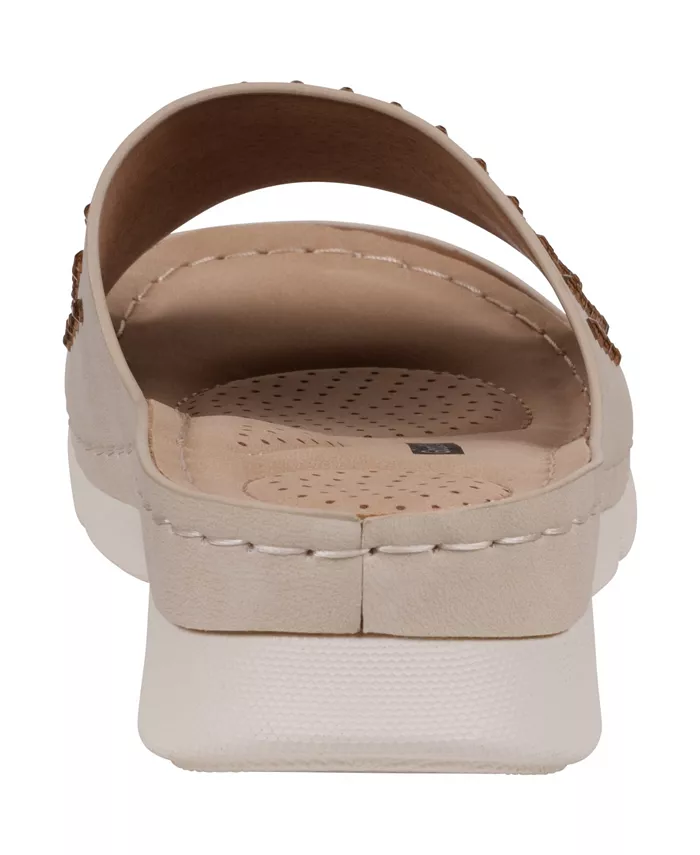 Женские украшенные удобные плоские сандалии Julie GC Shoes, золотой — фото 3