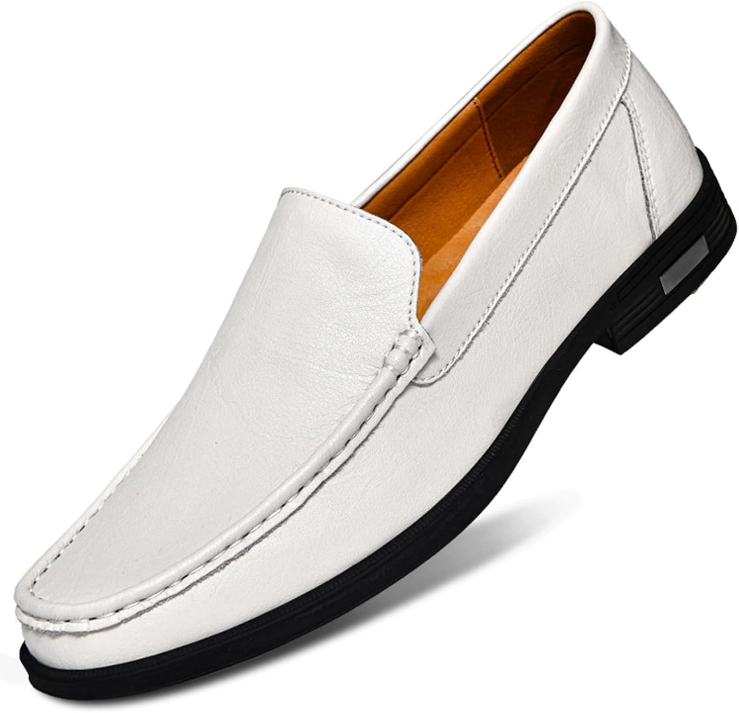 

Мужские кожаные лоферы FERRAOGAN на низком блочном каблуке, удобные, с закругленным носком, для делового и формального стиля, белый