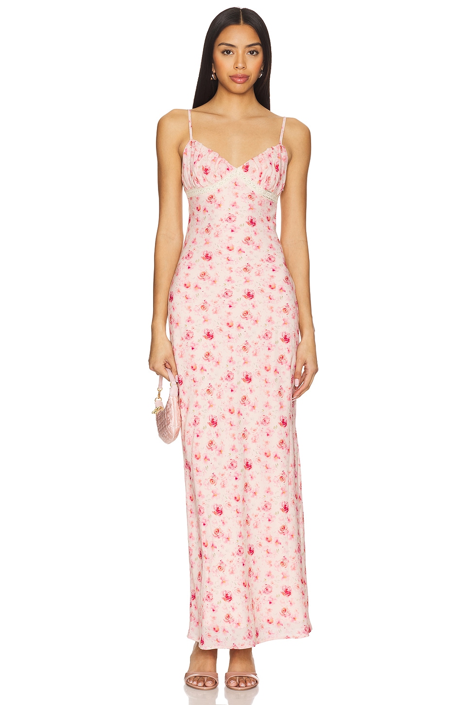 

Длинное платье Stacey от More To Come, pink floral