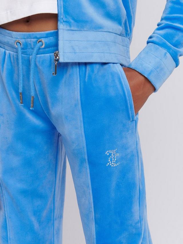 Детские вельветовые джоггеры с широкими штанинами Juicy Couture, Regatta Blue — фото 4