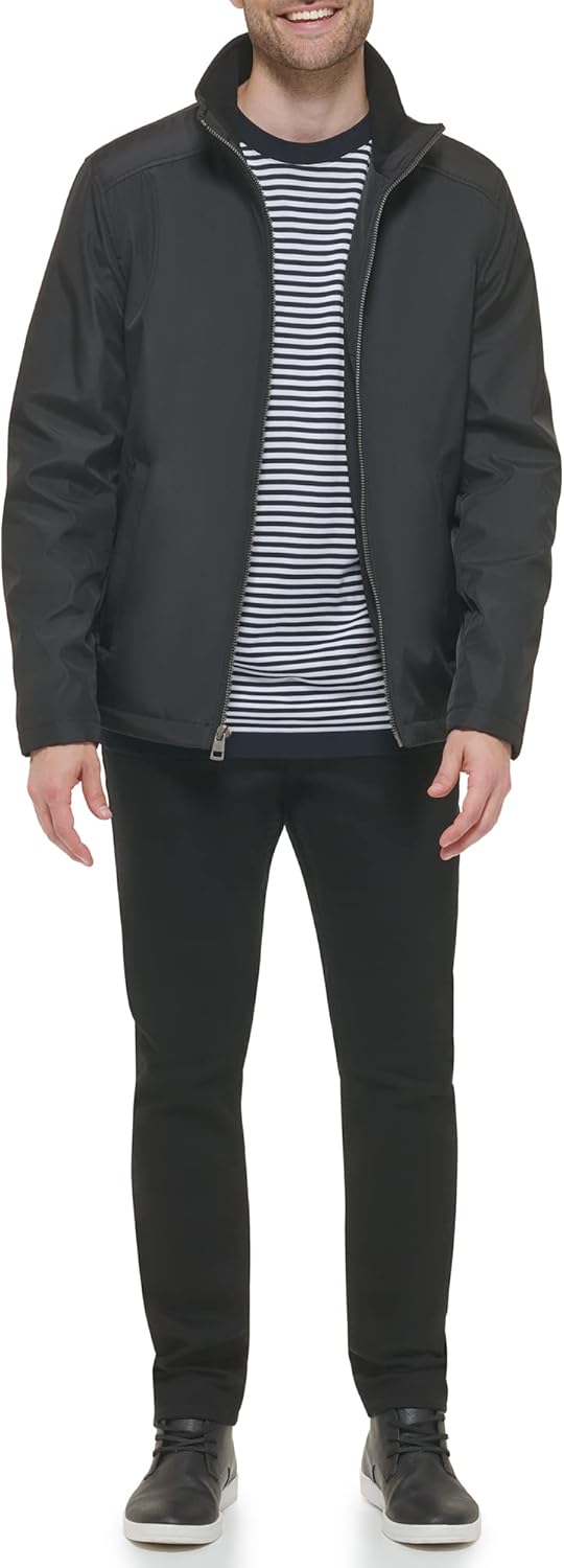 Мужская куртка Calvin Klein с воротником-стойкой из полиэстера, Stand Collar Black — фото 2