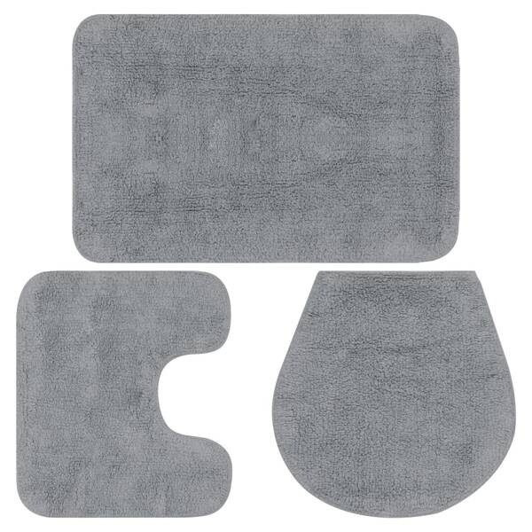 

Коврик для ванной vidaXLn-Set 296041 (3 шт), 50x0,1x78 см, серый