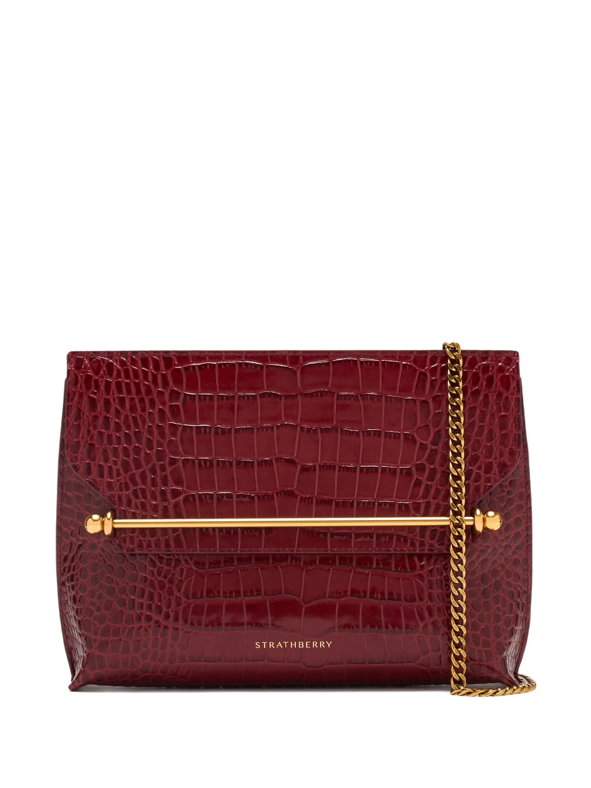 

Клатч Stylist с тиснением под кожу крокодила Strathberry, красный