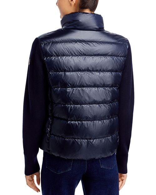 Пуховик смешанной техники Moncler, цвет Blue — фото 2