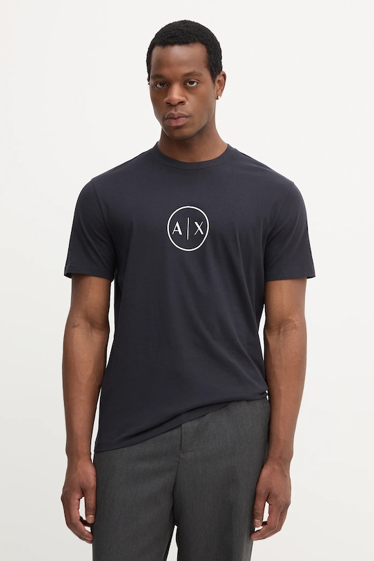 

Хлопковая футболка Armani Exchange, темно-синий