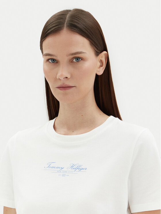 Футболка обычного кроя WW0WW45428 Tommy Hilfiger, белый — фото 4