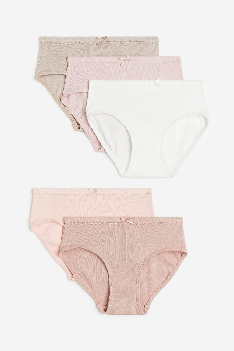 

5 пар хлопковых трусов H&M, розовый