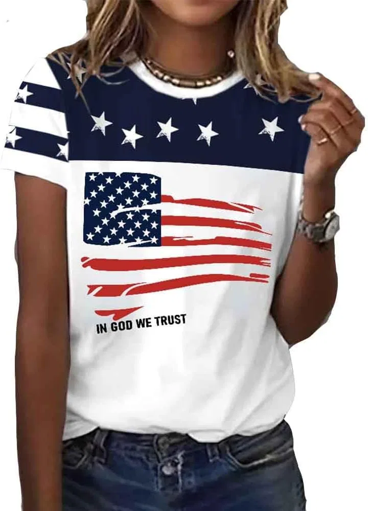 Футболка с принтом, In God We Trust, океан