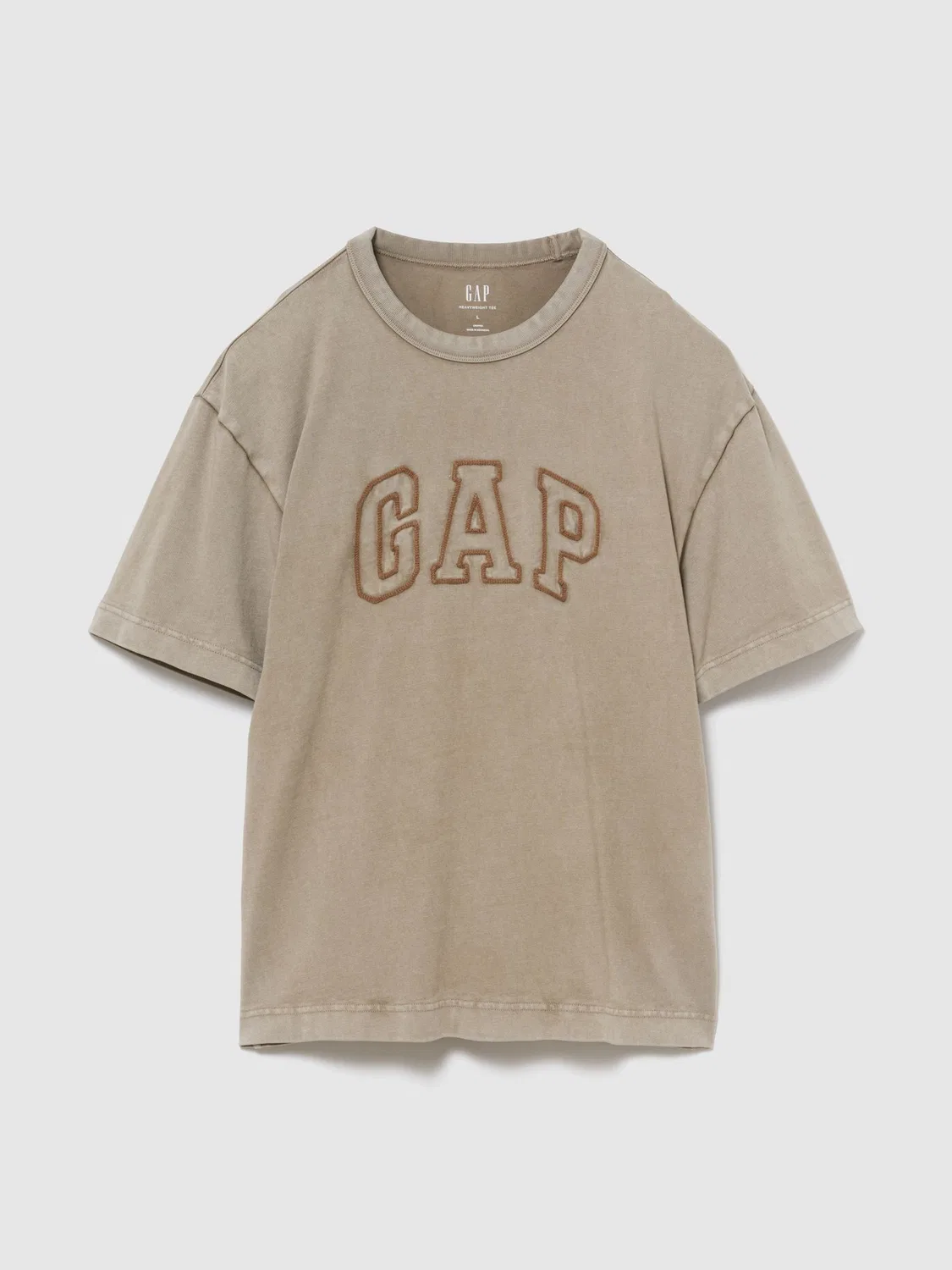 Футболка из плотного хлопка, свободная Gap, коричневый