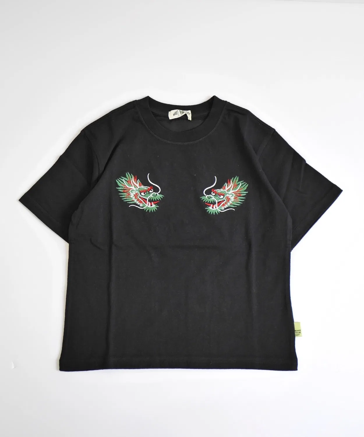 Детская футболка с принтом дракона Dragon Embroidery MAKE YOUR DAY, Black — фото 4