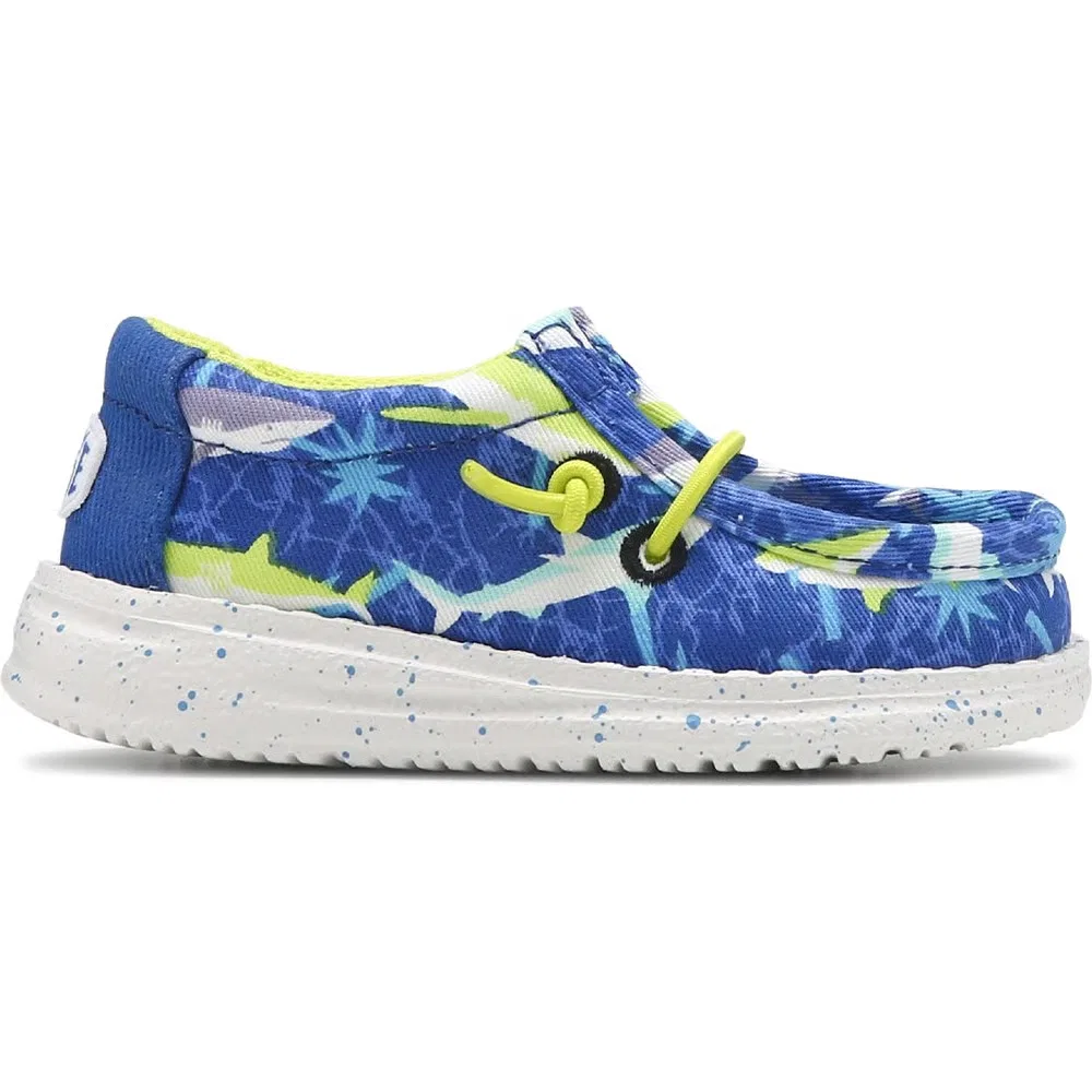 Детские слипоны Wally для малышей Heydude, Blue Shark Multi — фото 2