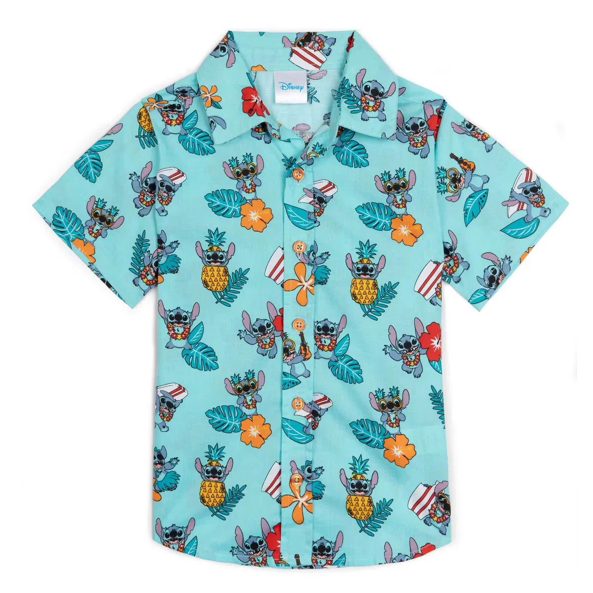 Рубашка с коротким рукавом Disney, stitch tropical blue