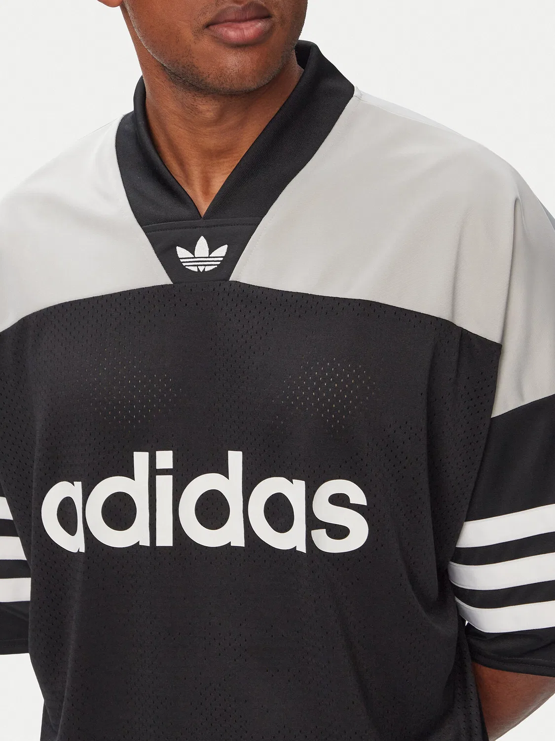 Мужская футболка оверсайз Adicolor oversize Football Jersey Adidas, черный — фото 4