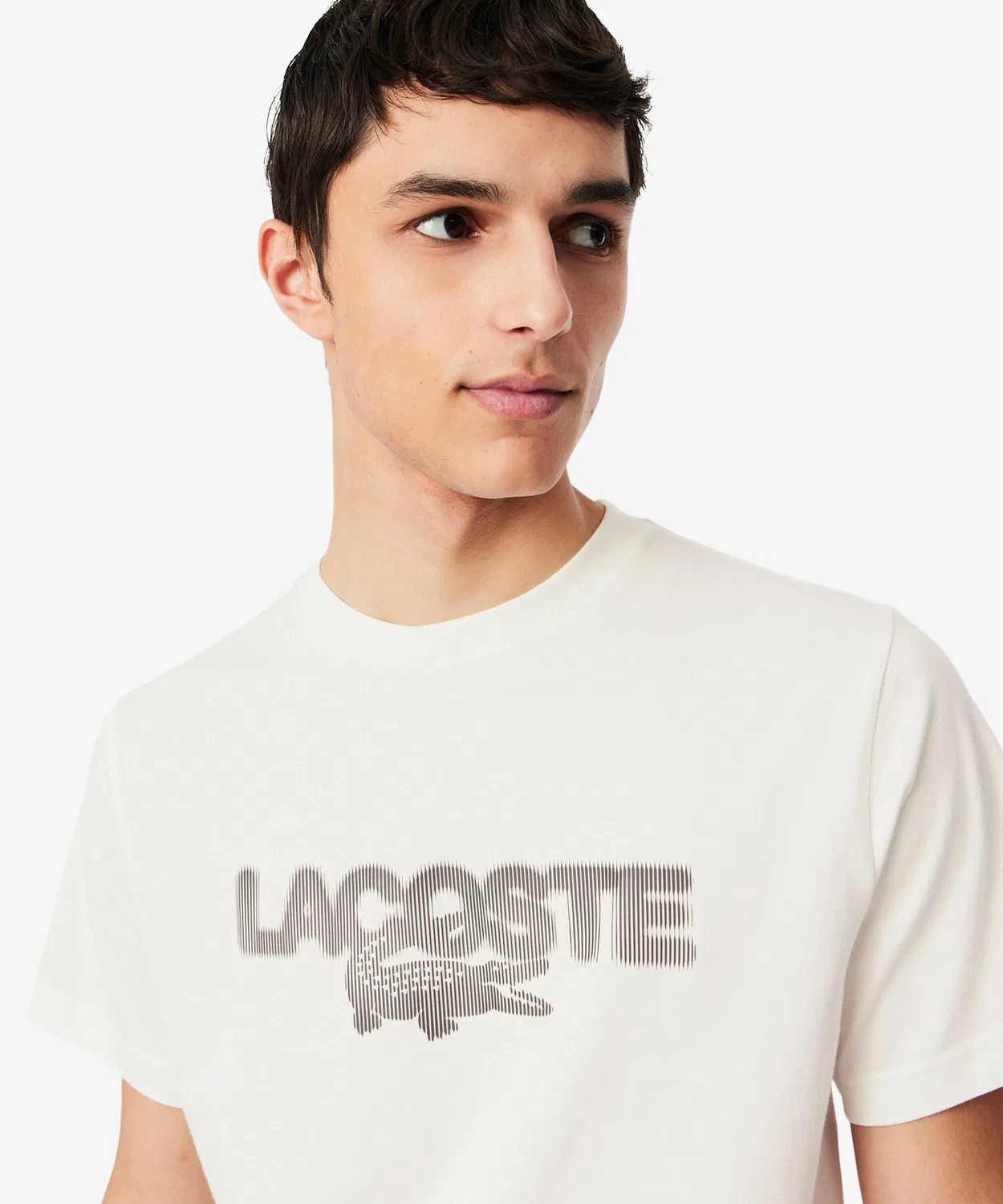 Мужская футболка с графическим принтом LACOSTE, Off White — фото 3