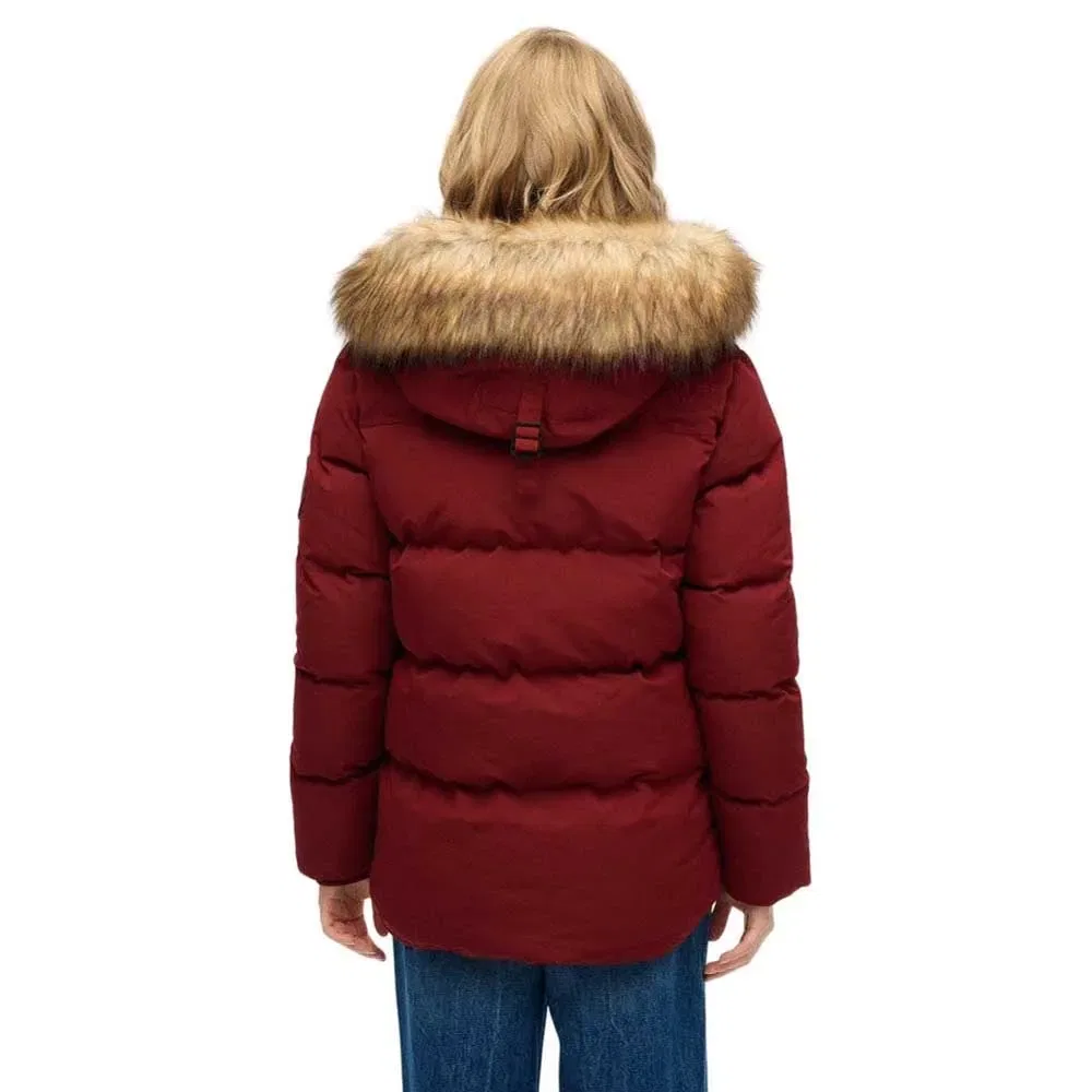 Пуховик стеганый Everest 5 Baffle Superdry, красный — фото 2