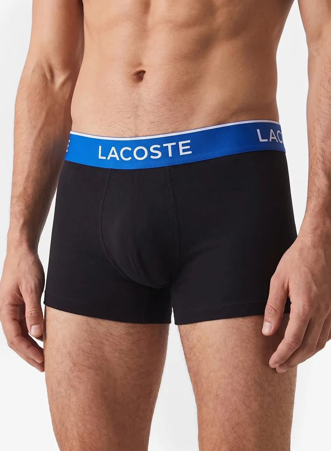 Трусы-боксеры эластичные хлопковые комплект из 3 штук Lacoste, черный — фото 4