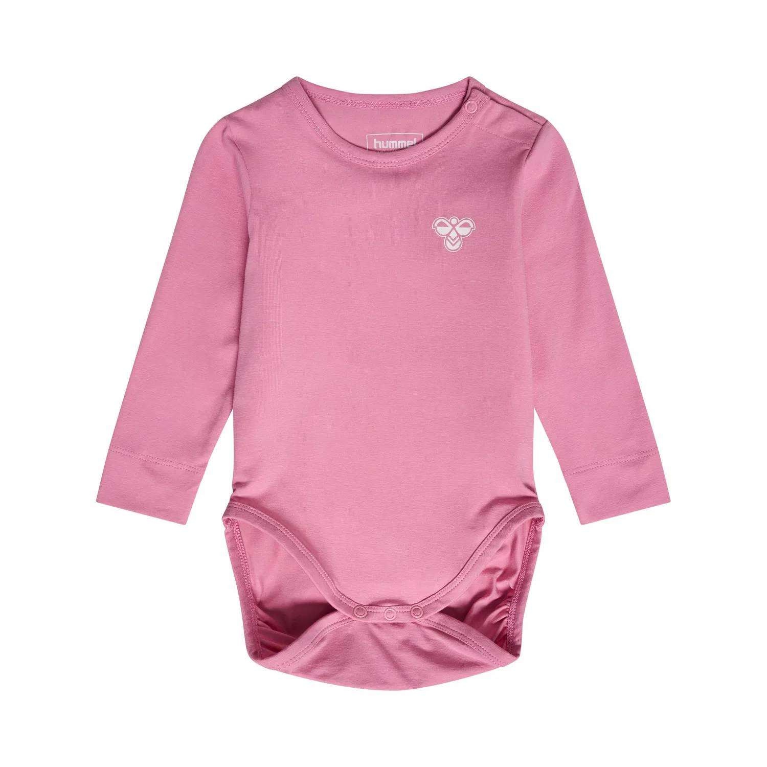 Детский боди-комбинезон с длинным рукавом Hummel Solid Mini, Роза — фото 2
