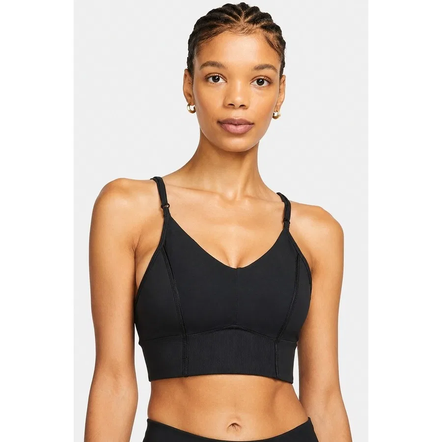 Спортивный бюстгальтер с длинным кроем Yoga Indy Light Support Padded Long Cut Nike, Черный